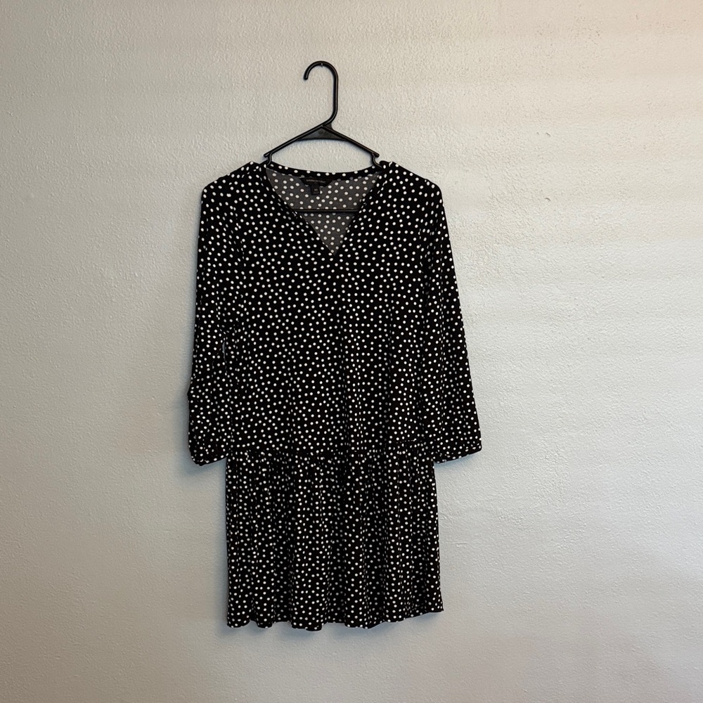 Banana Republic Black and White Long Sleeve Dress